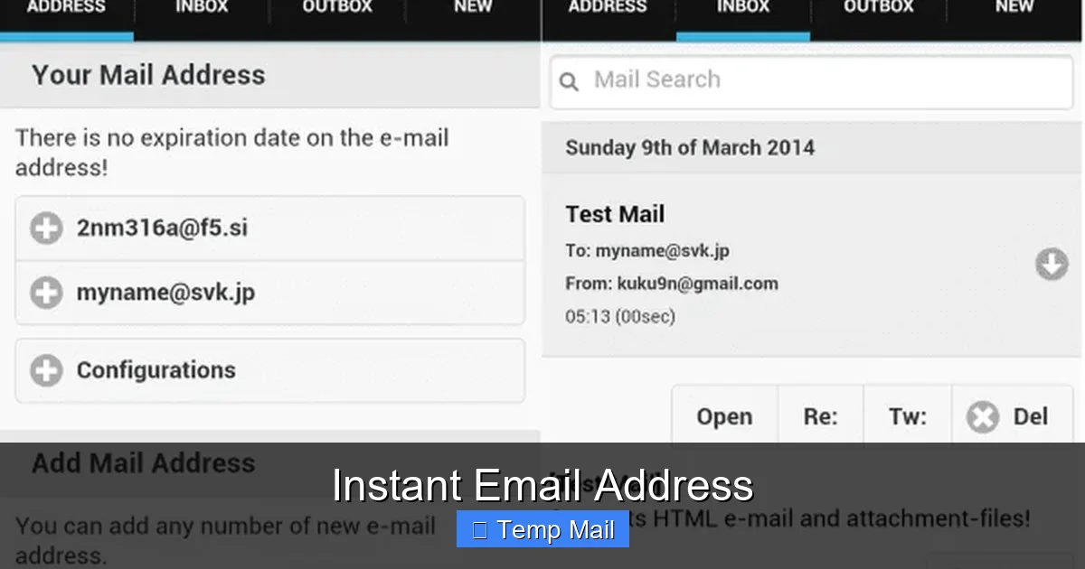 Instant Email Address