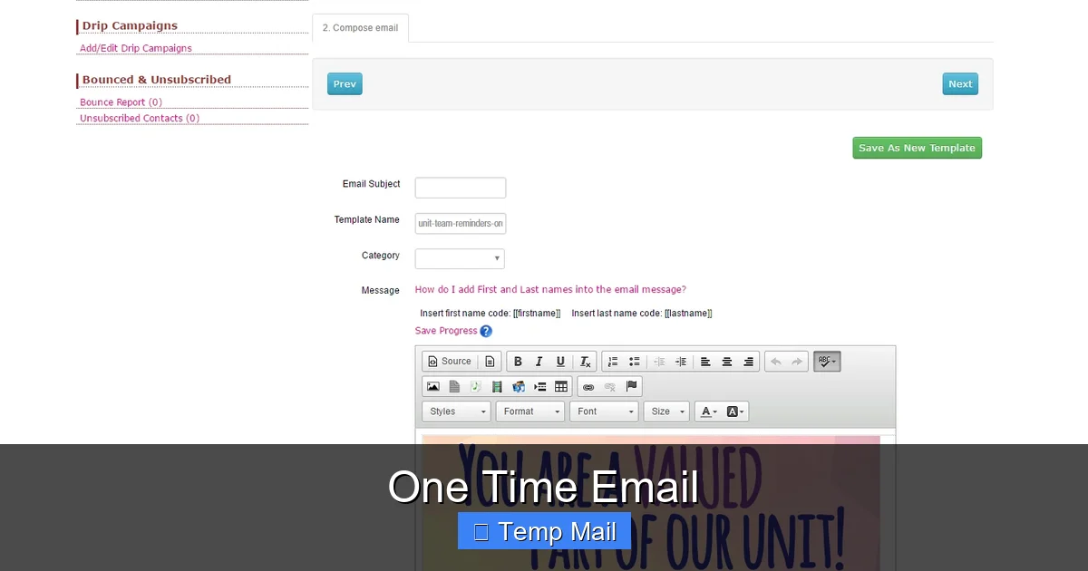 One Time Email