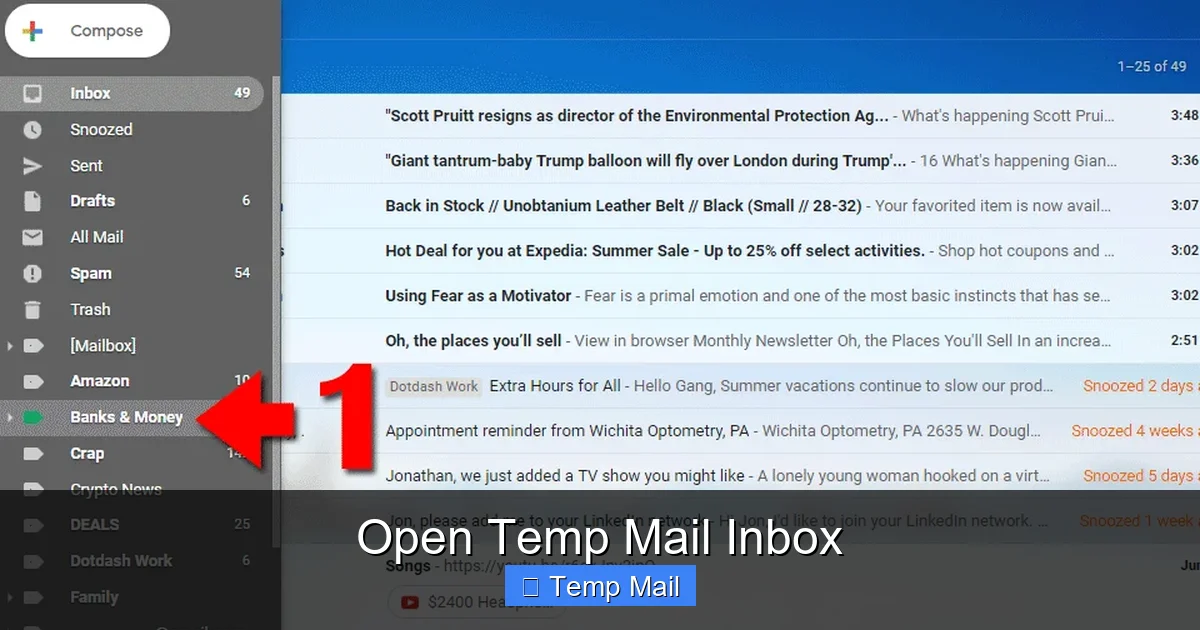 Open Temp Mail Inbox
