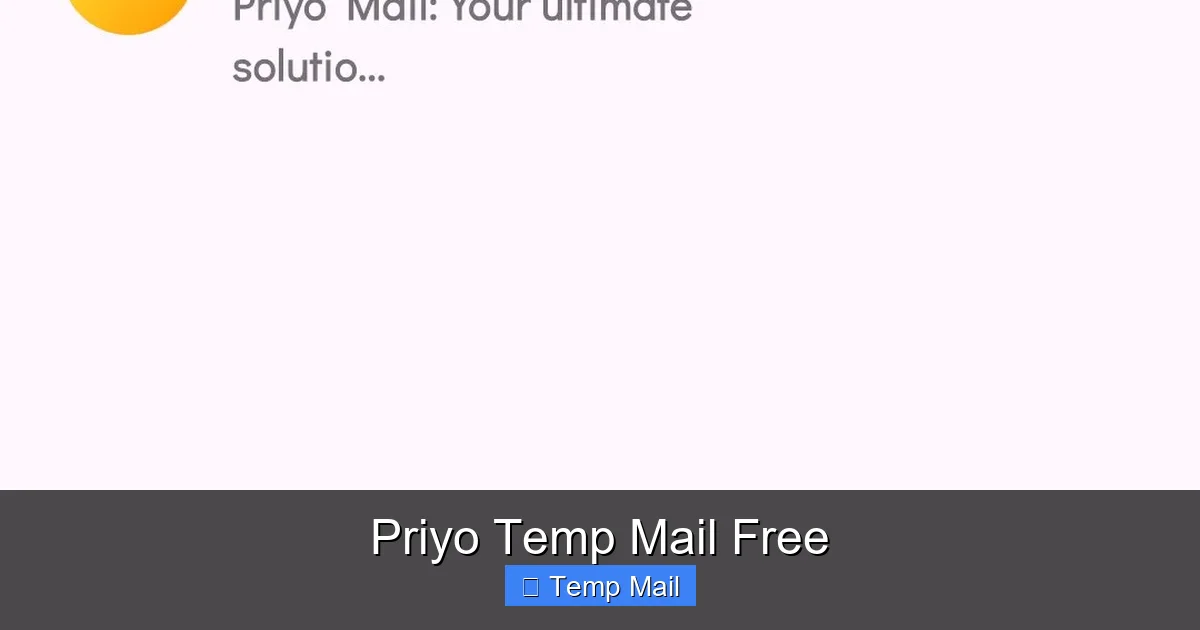 Priyo Temp Mail Free