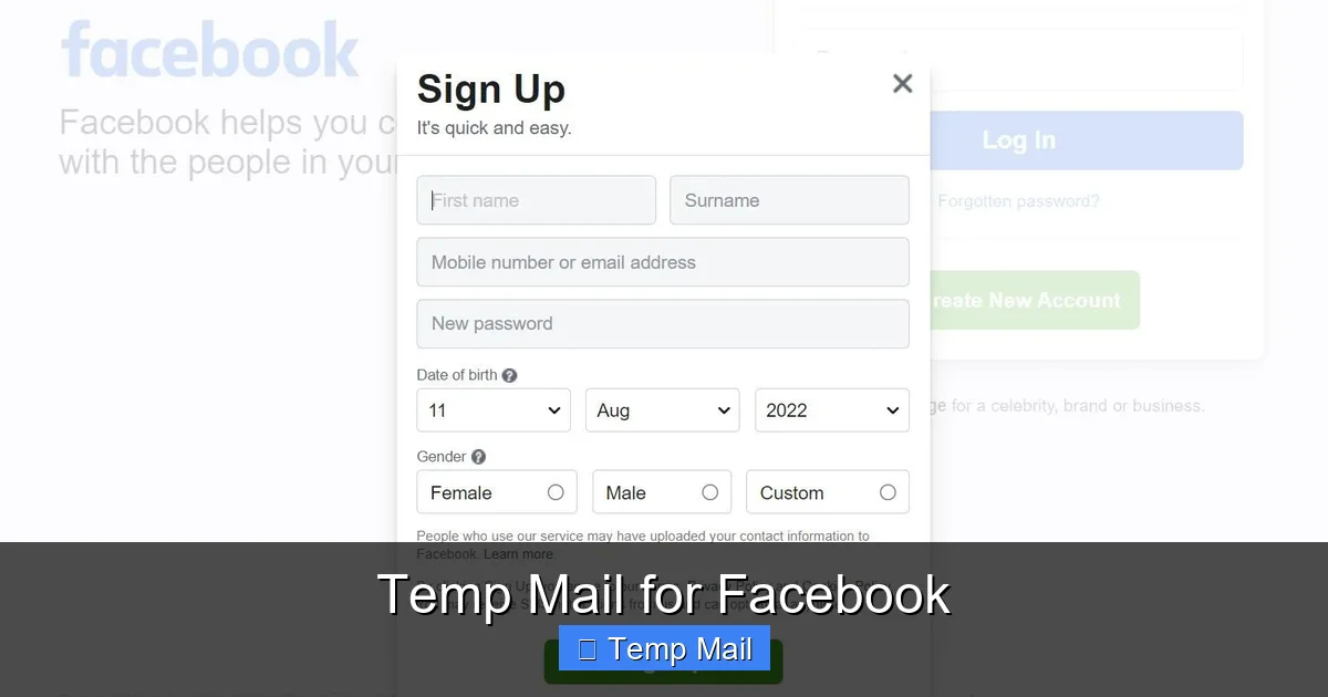 Temp Mail for Facebook