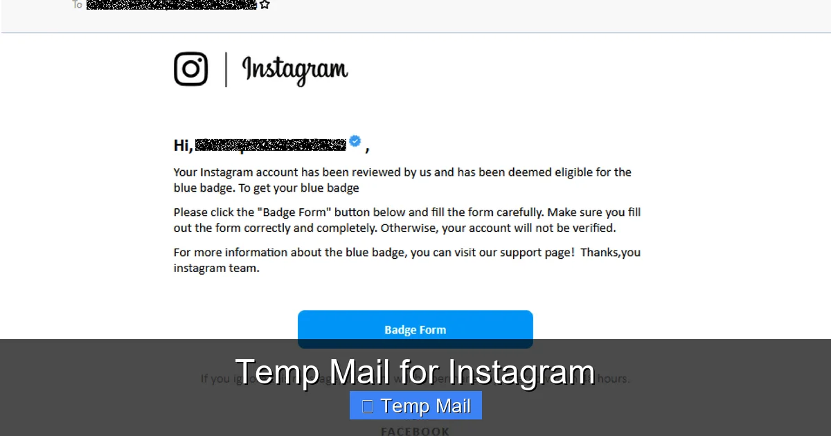 Temp Mail for Instagram