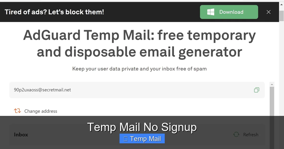 Temp Mail No Signup