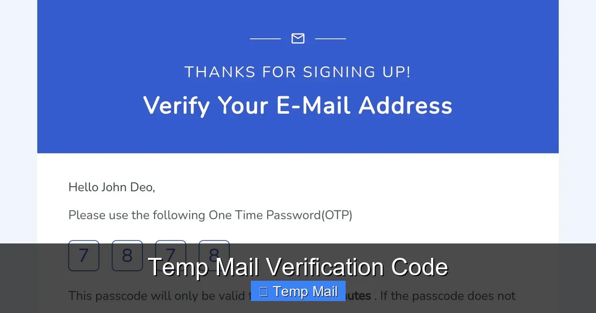 Temp Mail Verification Code