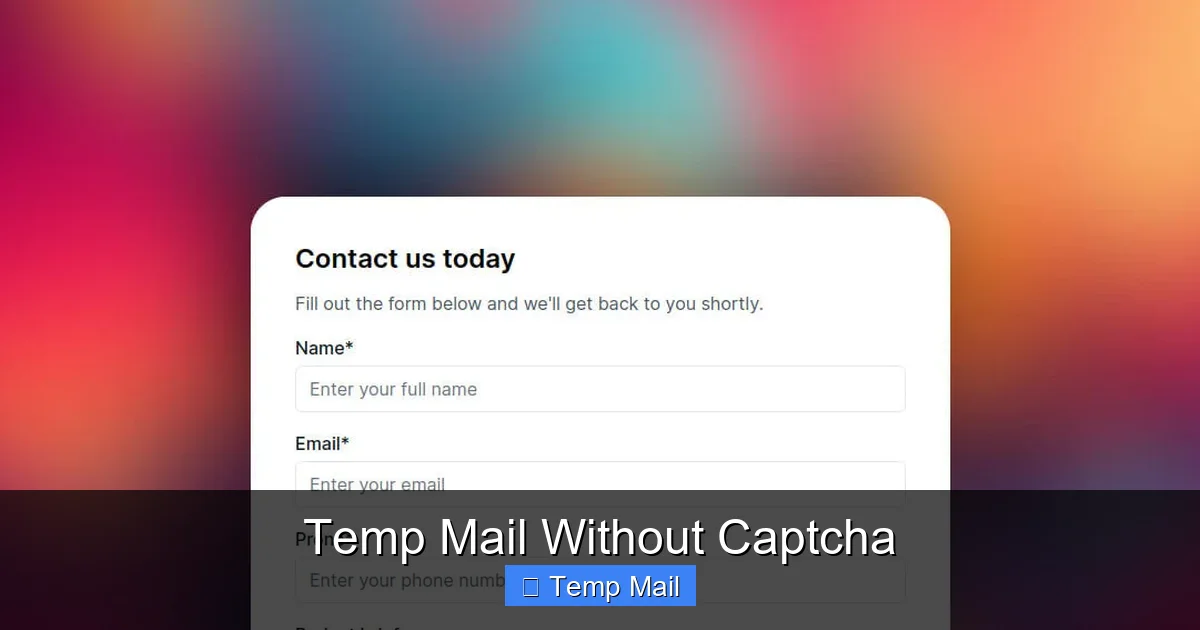 Temp Mail Without Captcha