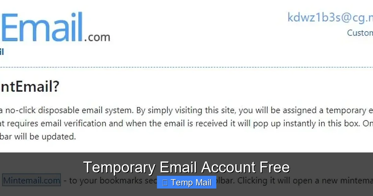 Temporary Email Account Free
