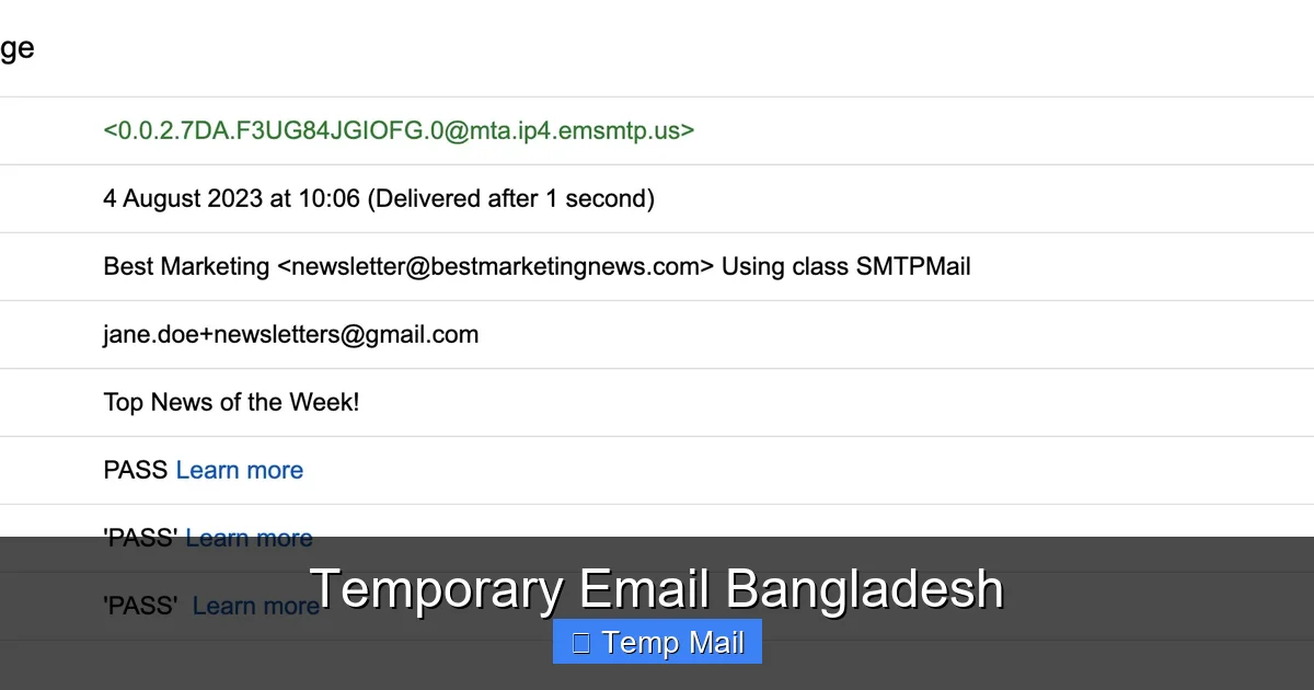 Temporary Email Bangladesh