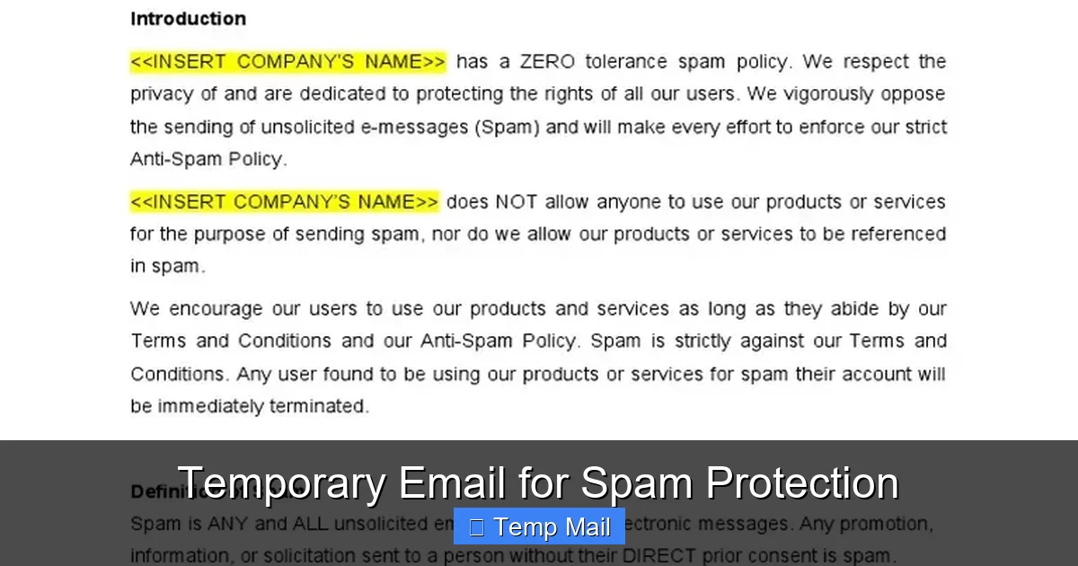 Temporary Email for Spam Protection