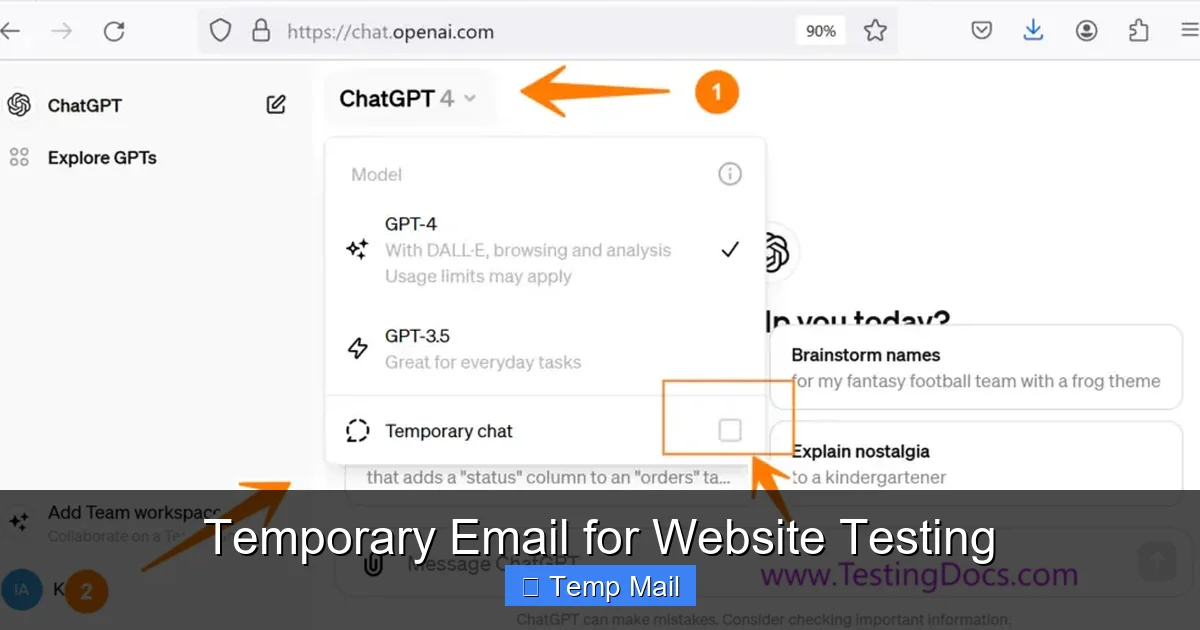 Temporary Email for Website Testing