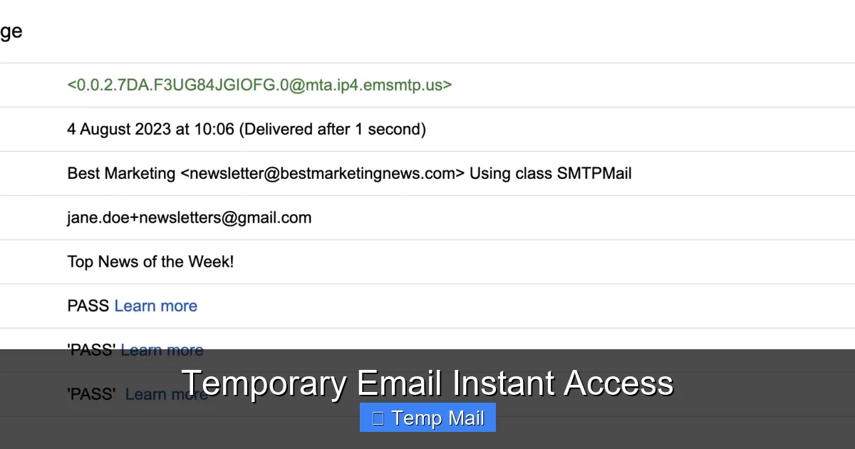 Temporary Email Instant Access