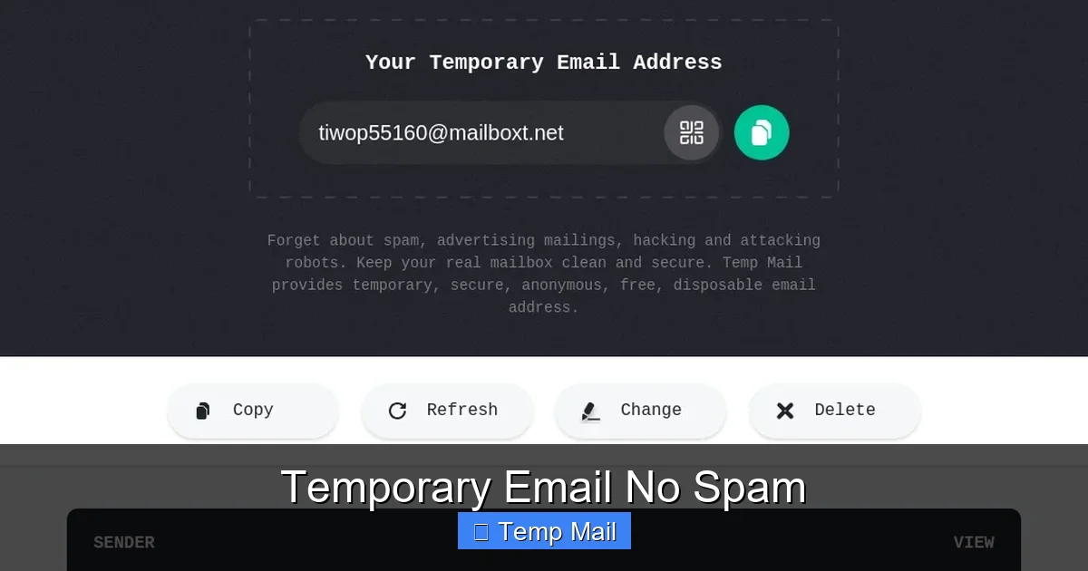 Temporary Email No Spam