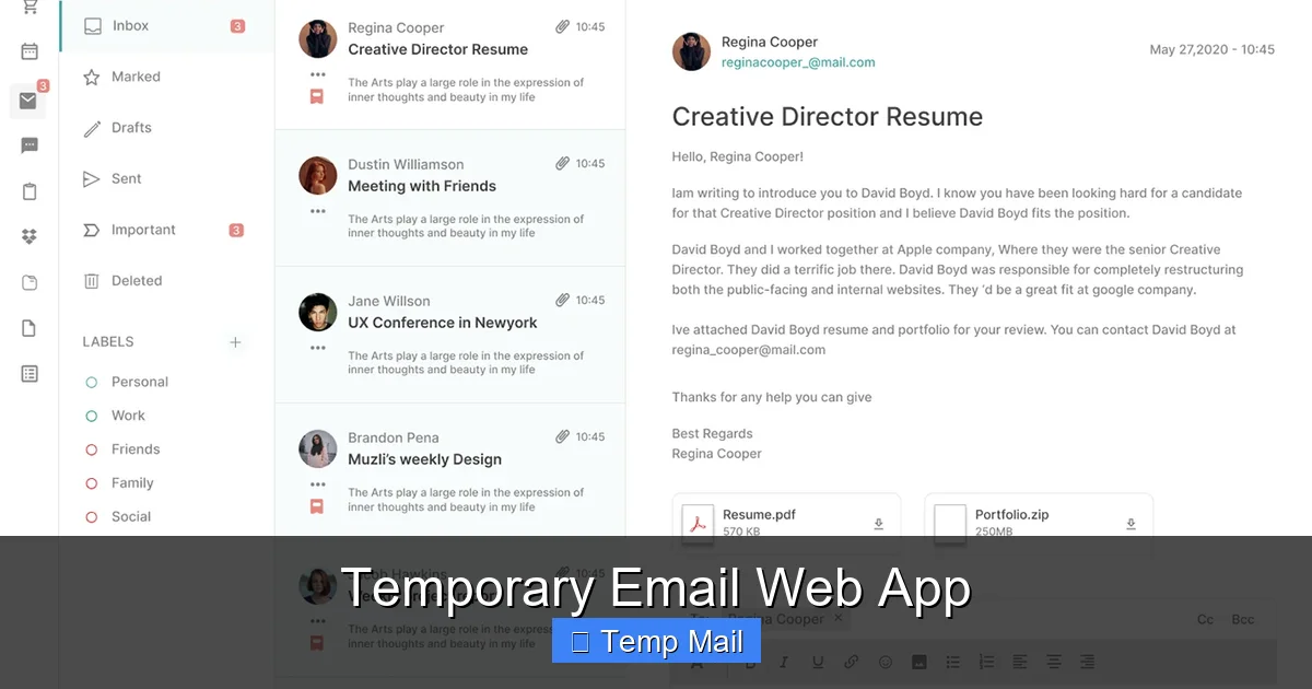 Temporary Email Web App