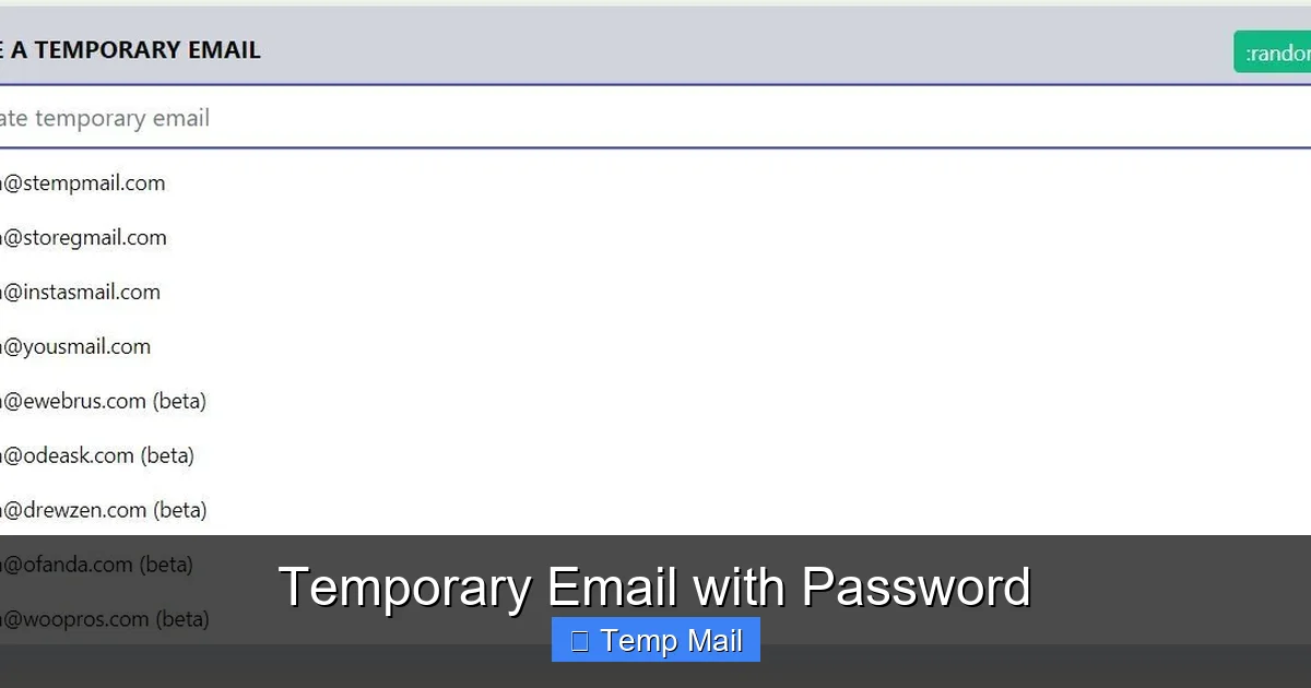 Temporary Email with Password
