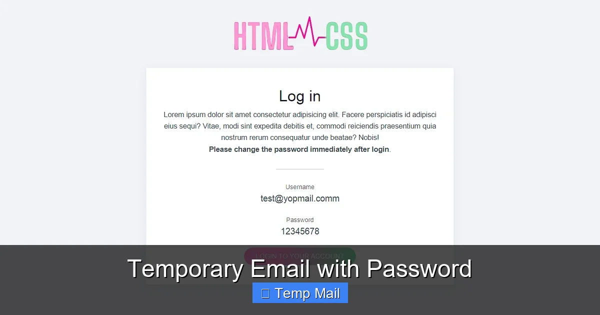 Temporary Email with Password